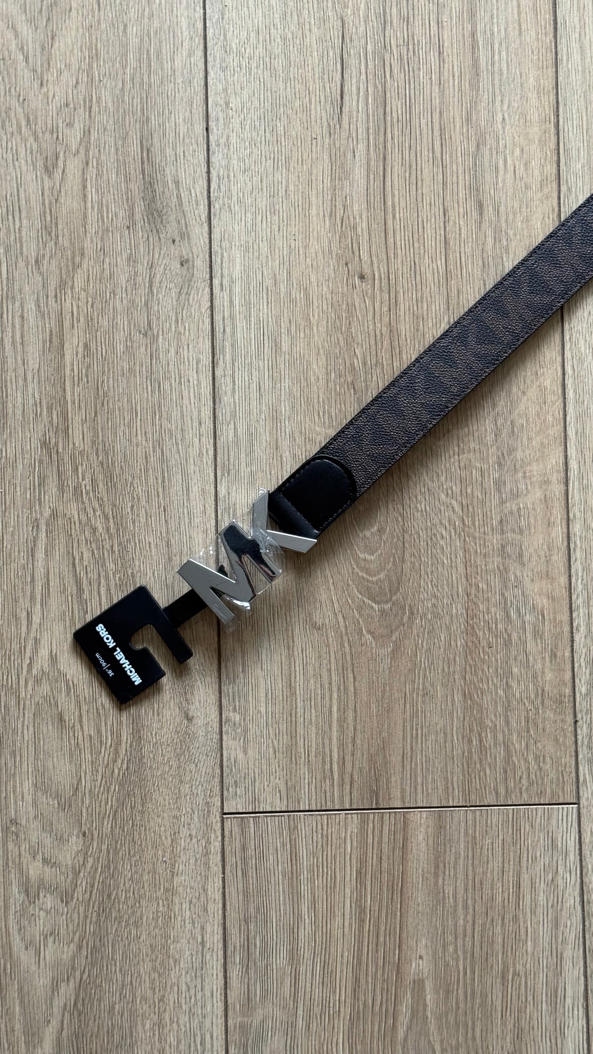 Cinturón MK Silver Logo Brown