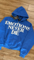 Mixed Emotions "Emotions Never Die" Hoodie Zipper Azul