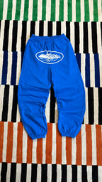 Corteiz Island Puff Print Open Hem Sweatpant Blue