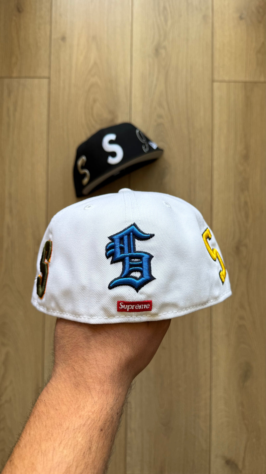 Supreme S Logo New Era 59Fifty Fitted Hat White