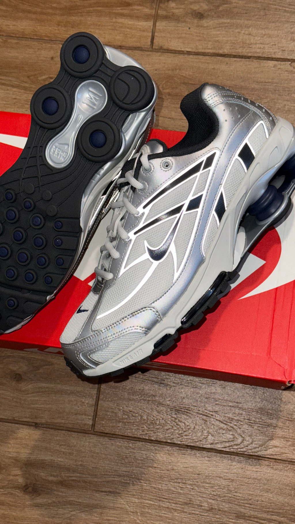 Nike Shox Ride 2 Photon Dust Metallic Silver Navy