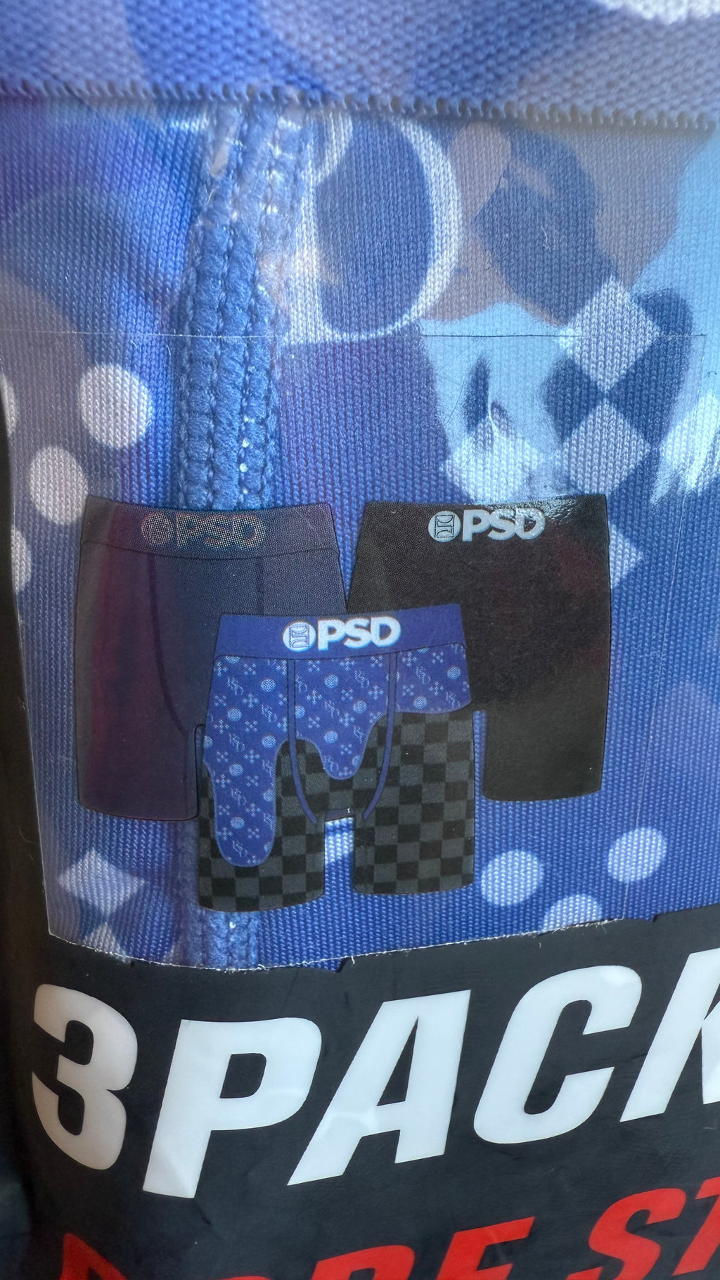 Pack de 3 Boxers PSD - Luxury Pattern Black/Blue