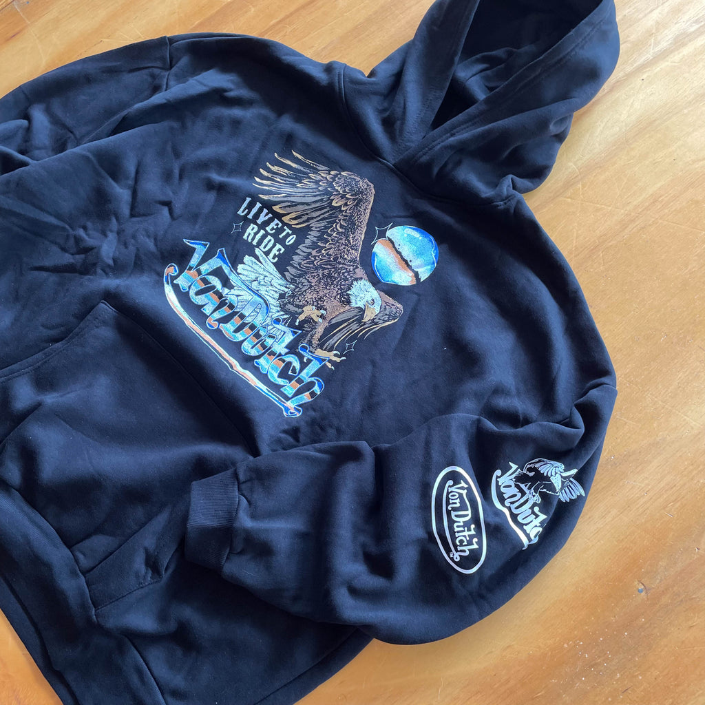 Live to Ride Baggy Sweat Pant Oversized Hoodie Von Dutch