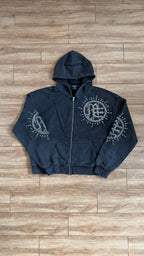Mixed Emotions Eclipse Rhinestone Hoodie Zipper