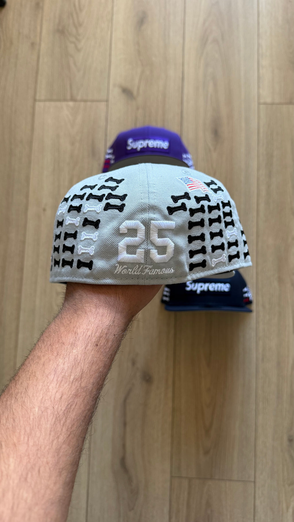 Supreme Bones Box Logo New Era 59Fifty Fitted Grey