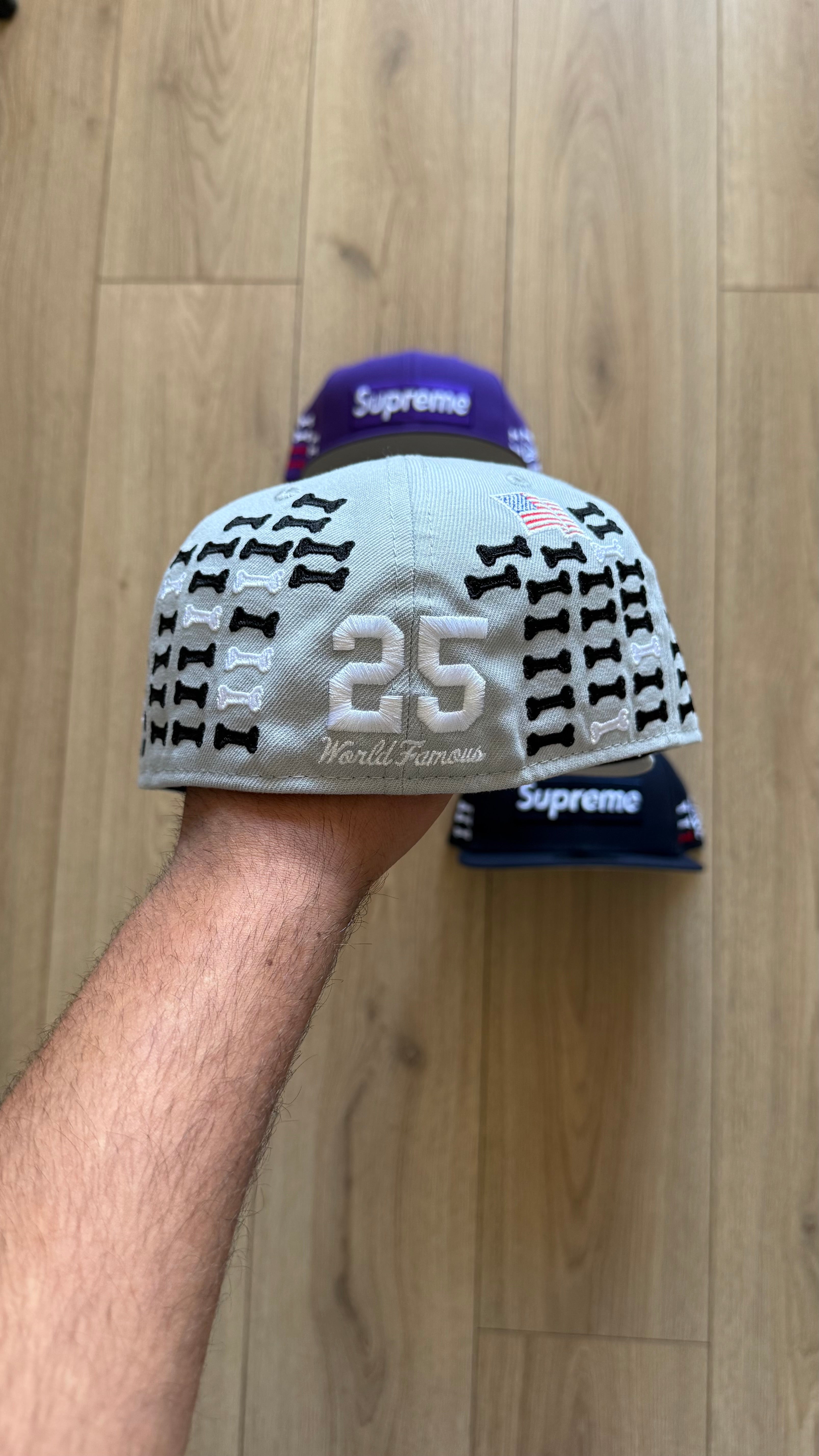 Supreme Bones Box Logo New Era 59Fifty Fitted Grey