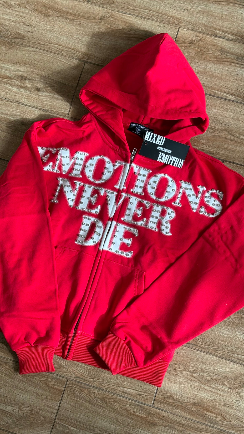 Mixed Emotions "Emotions Never Die" Hoodie Zipper Rojo