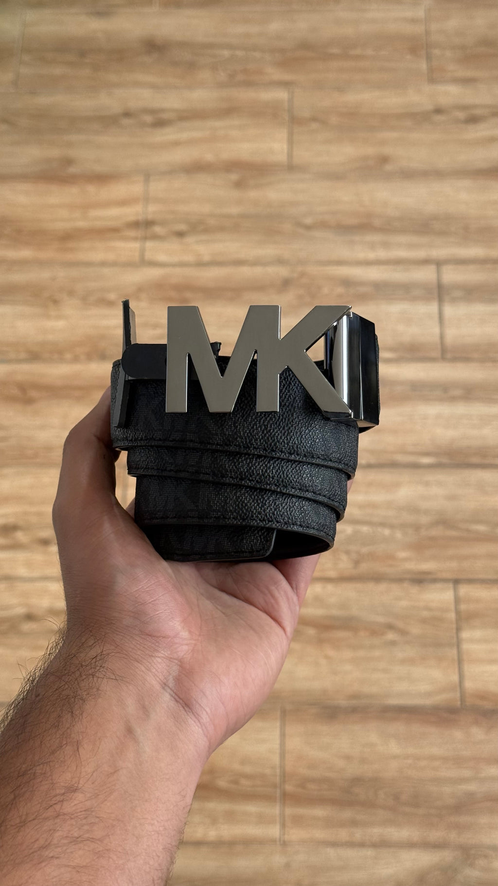Cinturón MK Black Monogram Reversible