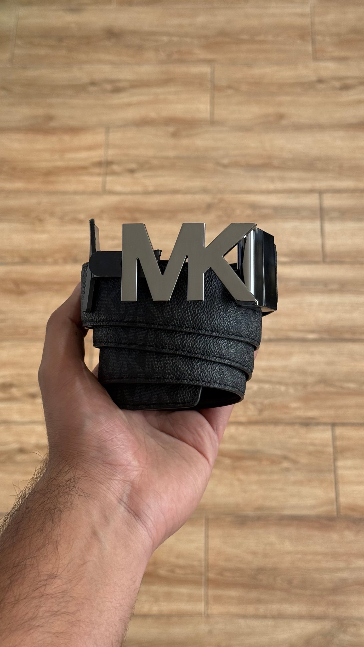 Cinturón MK Black Monogram Reversible