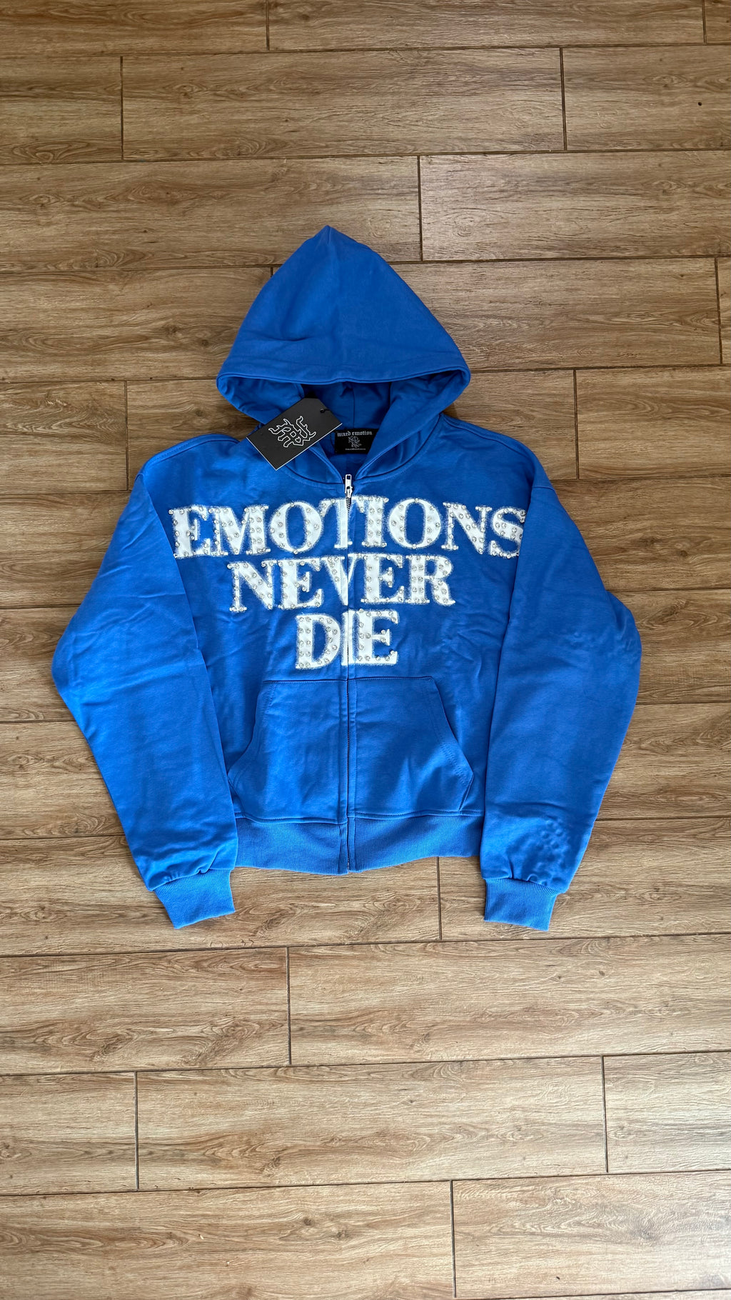 Mixed Emotions "Emotions Never Die" Hoodie Zipper Azul