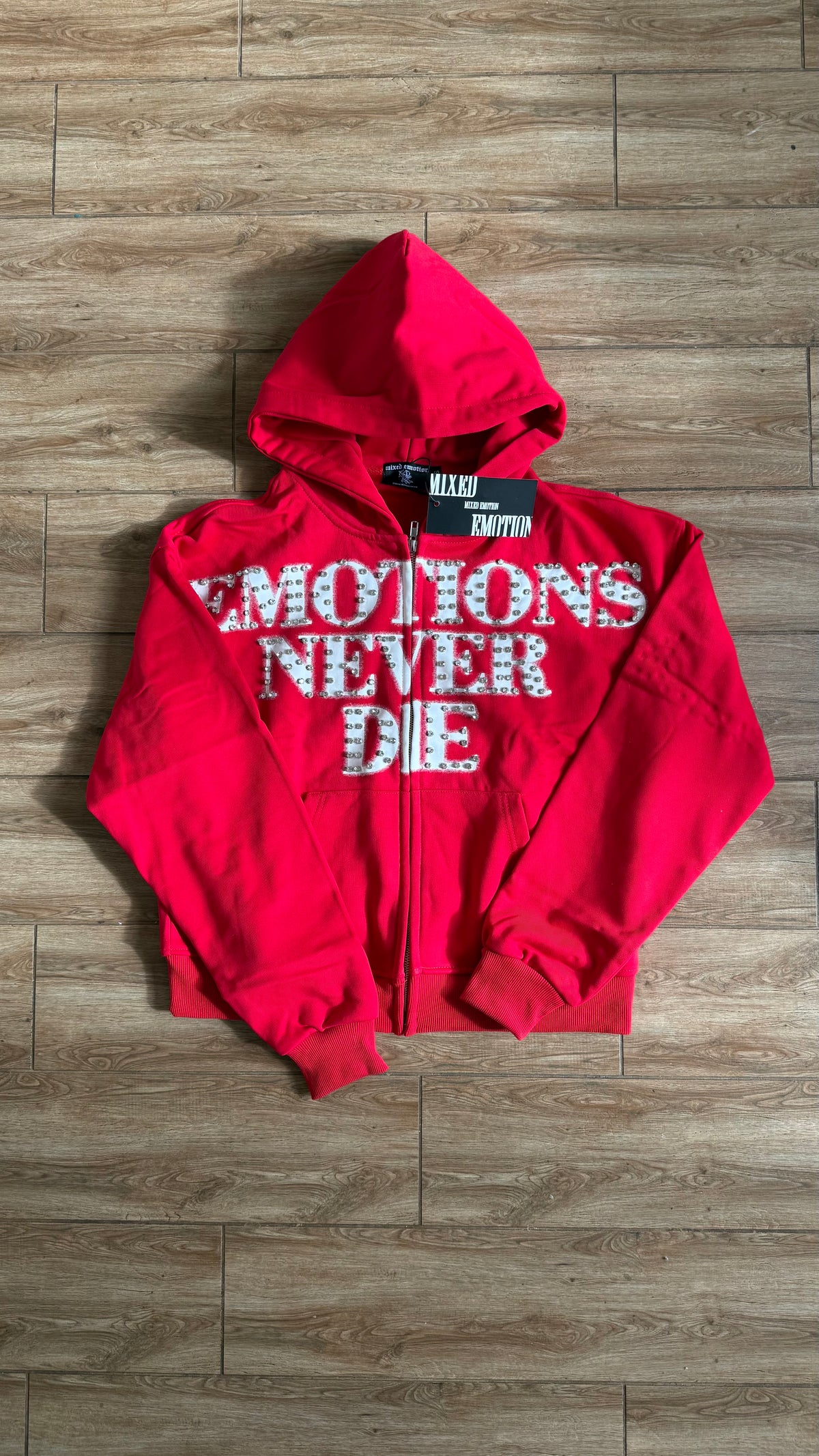 Mixed Emotions "Emotions Never Die" Hoodie Zipper Rojo