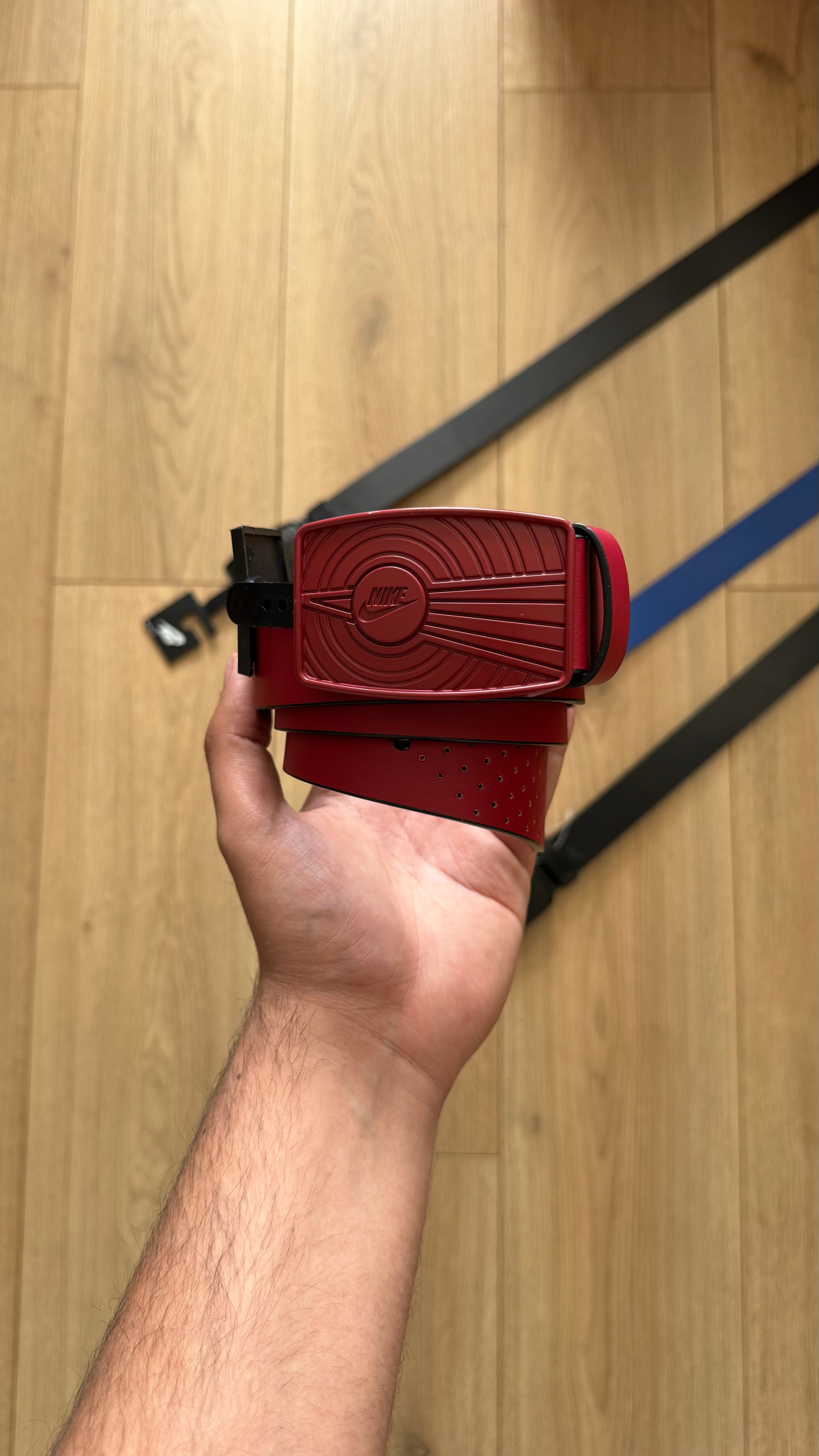 Cinturón Nike Red Cuero Sintético Hebilla Jordan 1