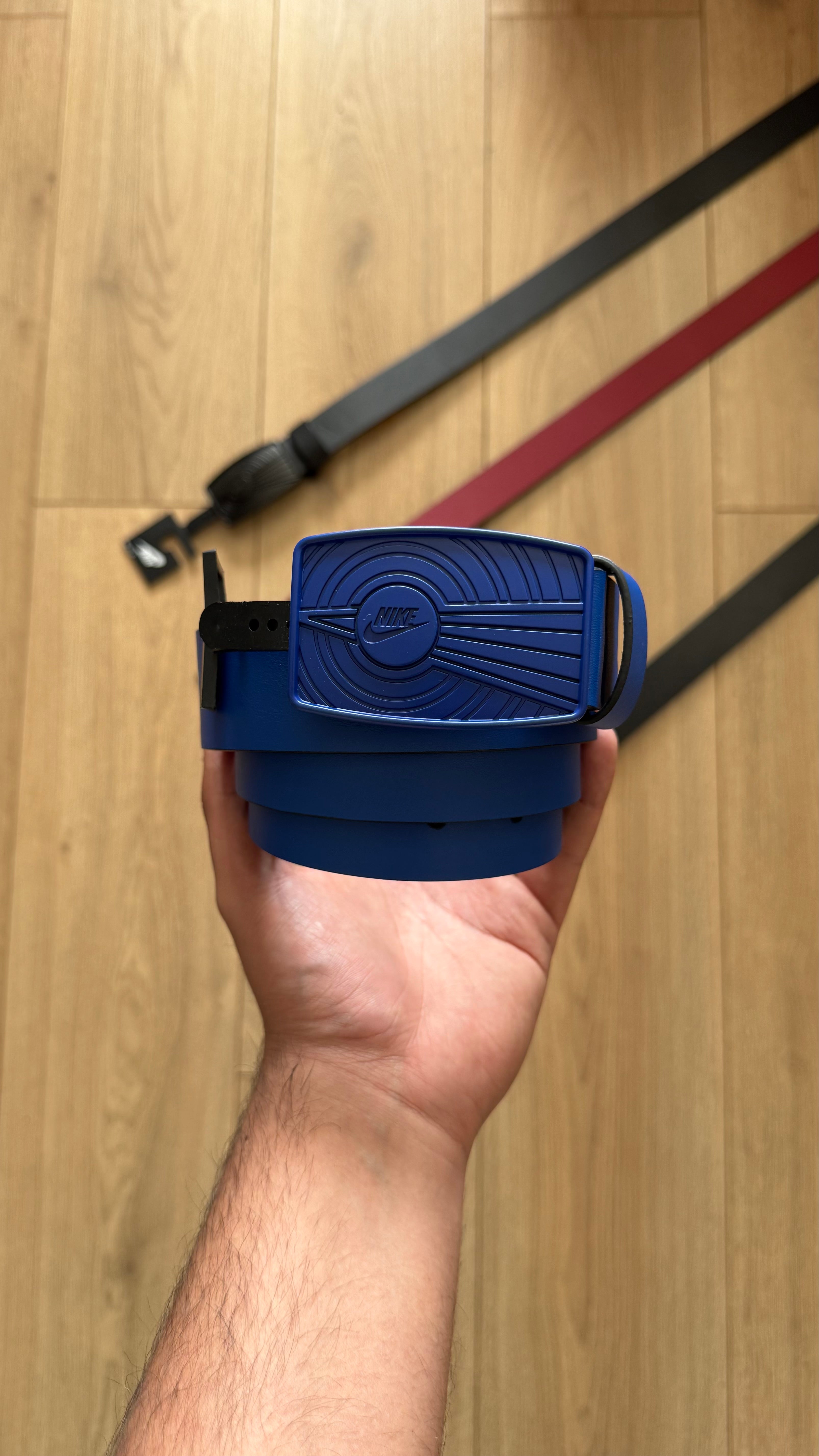 Cinturón Nike Blue Cuero Sintético Hebilla Jordan 1