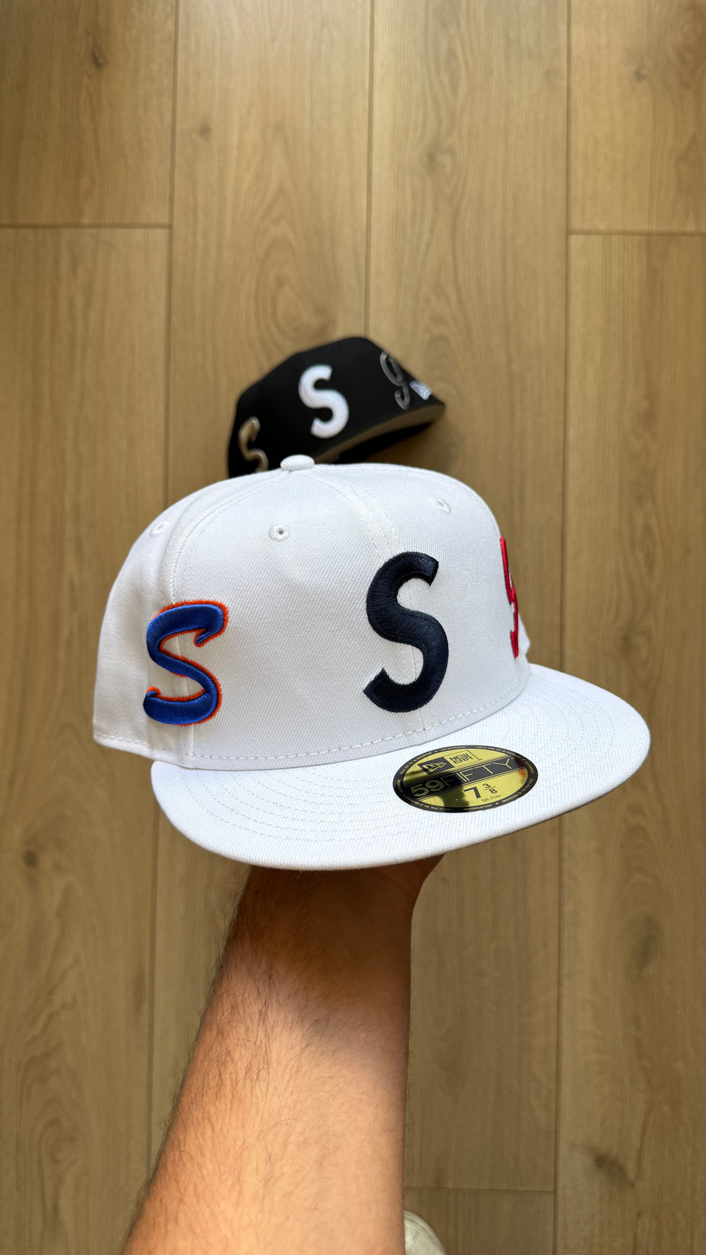 Supreme S Logo New Era 59Fifty Fitted Hat White