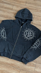 Mixed Emotions Eclipse Rhinestone Hoodie Zipper