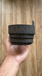 MK Multilogo Brown Leather Belt