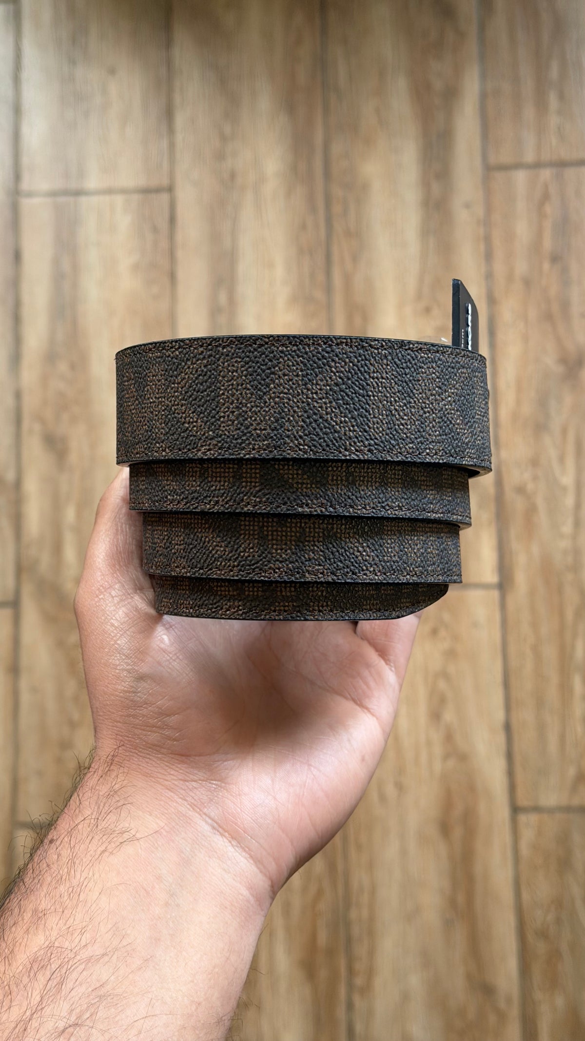 MK Multilogo Brown Leather Belt