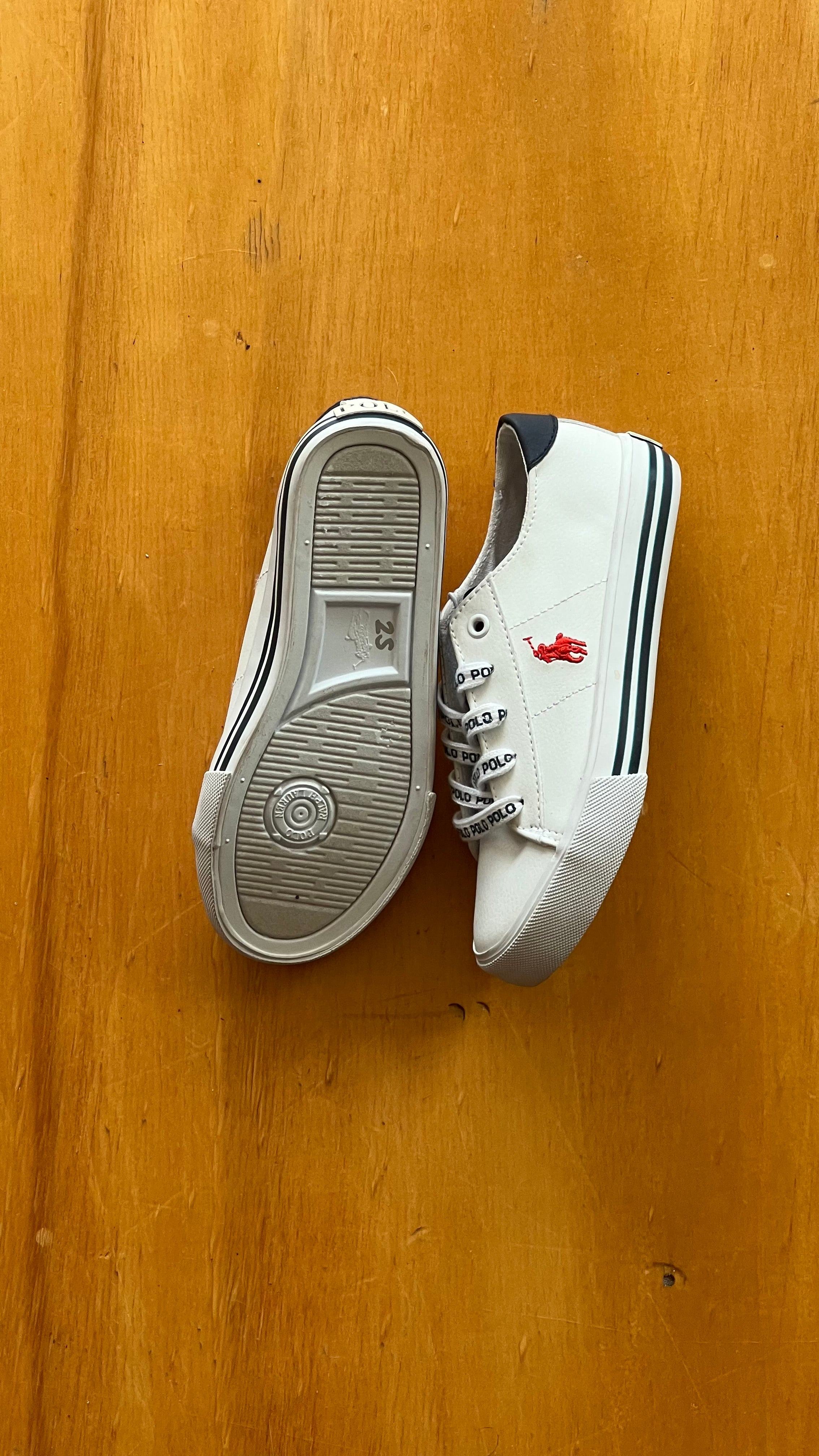Polo Ralph Lauren White Leather Niño