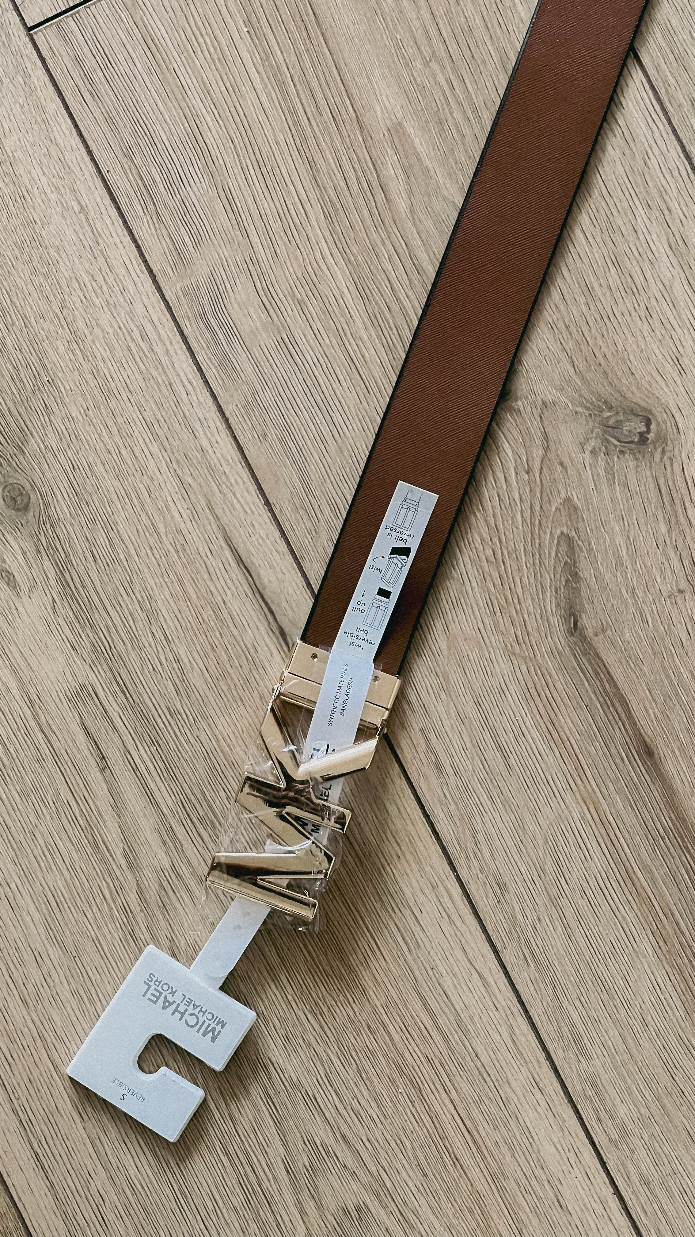 Cinturón MK Monograma White Reversible Brown