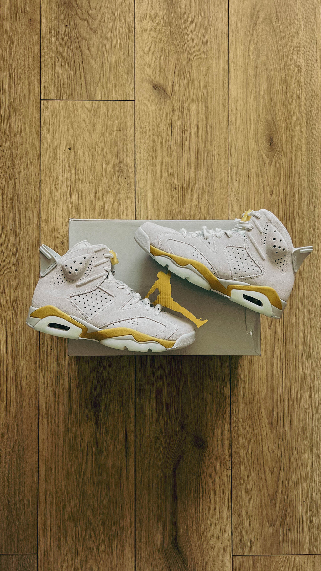 Jordan retro 6 craft pearl metalic Gold (womens) (con caja)