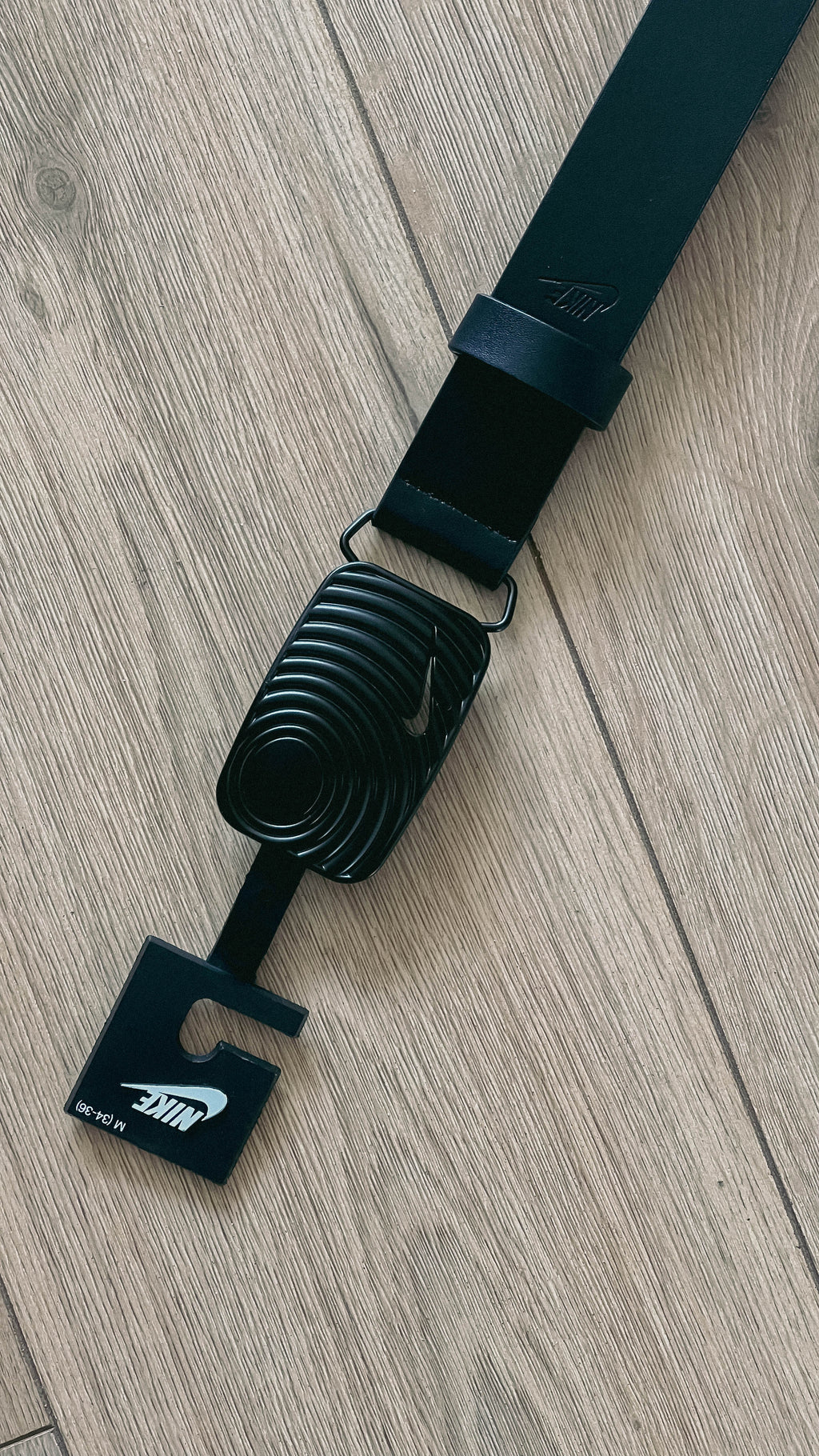 Cinturón Nike Hebilla Cuadrada Logo Swoosh Black