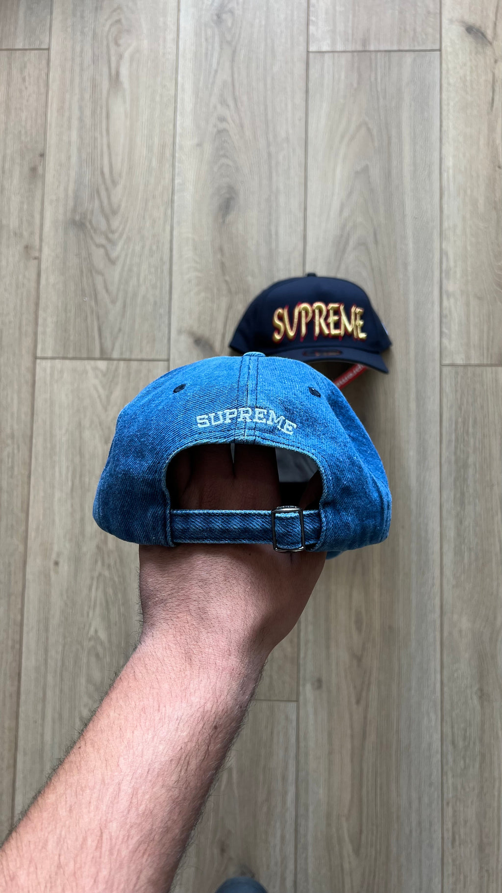 Supreme Splatter 6-Panel Denim Blue