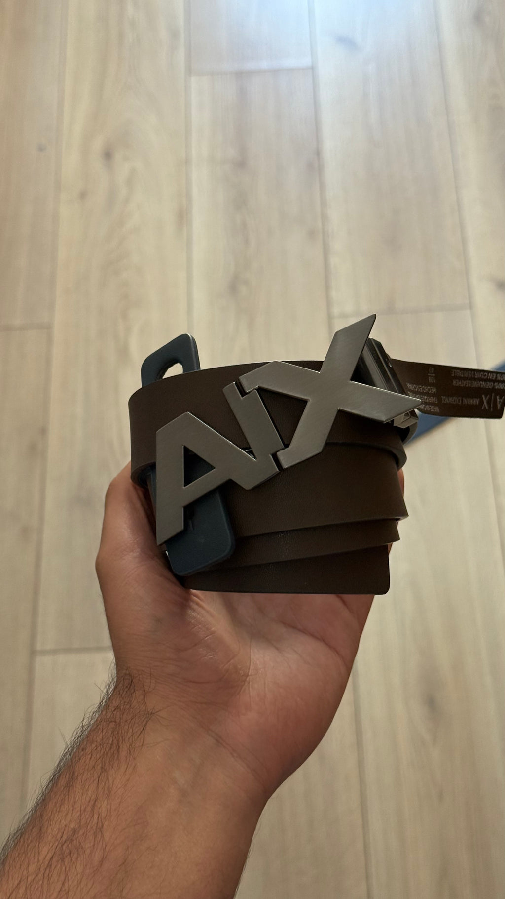 Armani Exchange Blue Reversible Brown Belt
