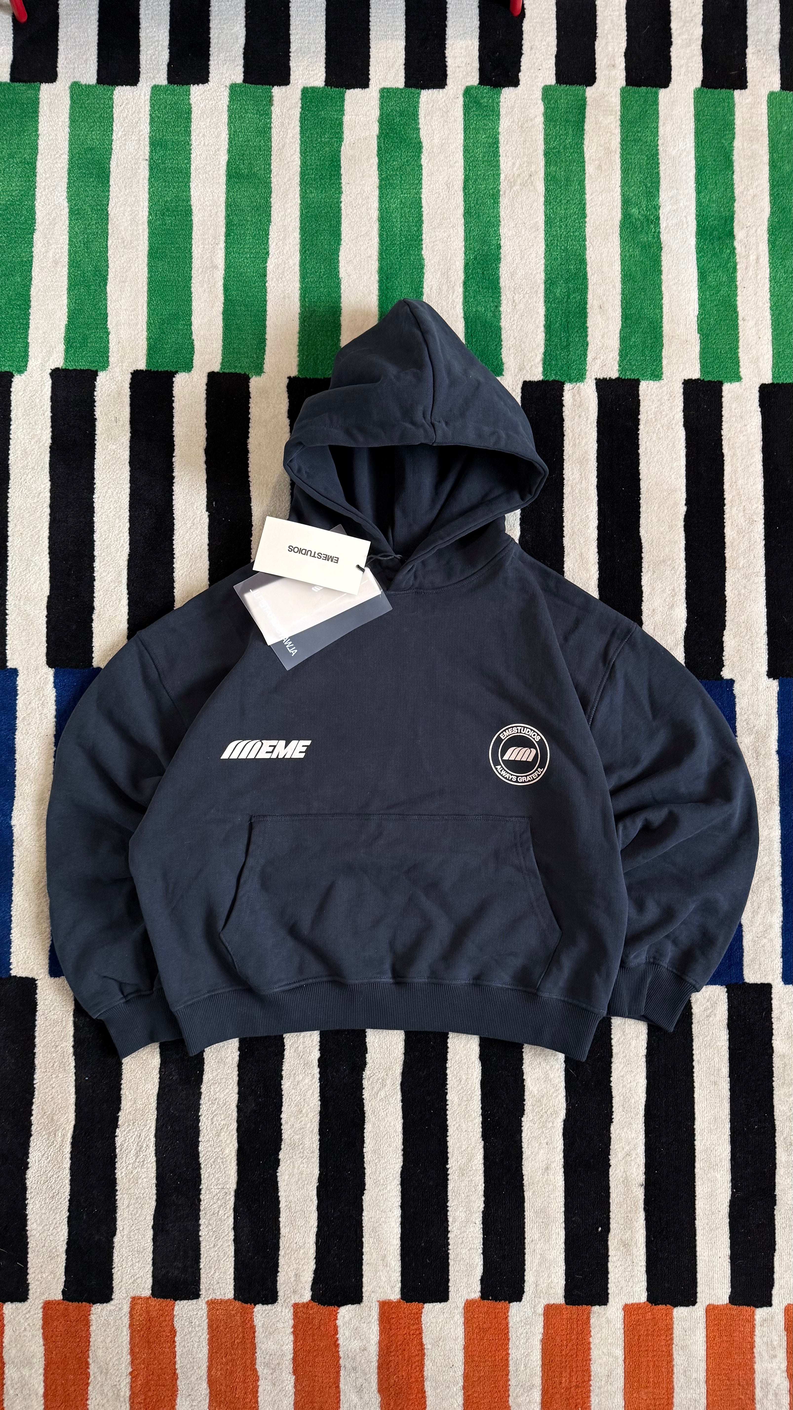 Eme Studios Always Grateful Navy Oversized Hoodie