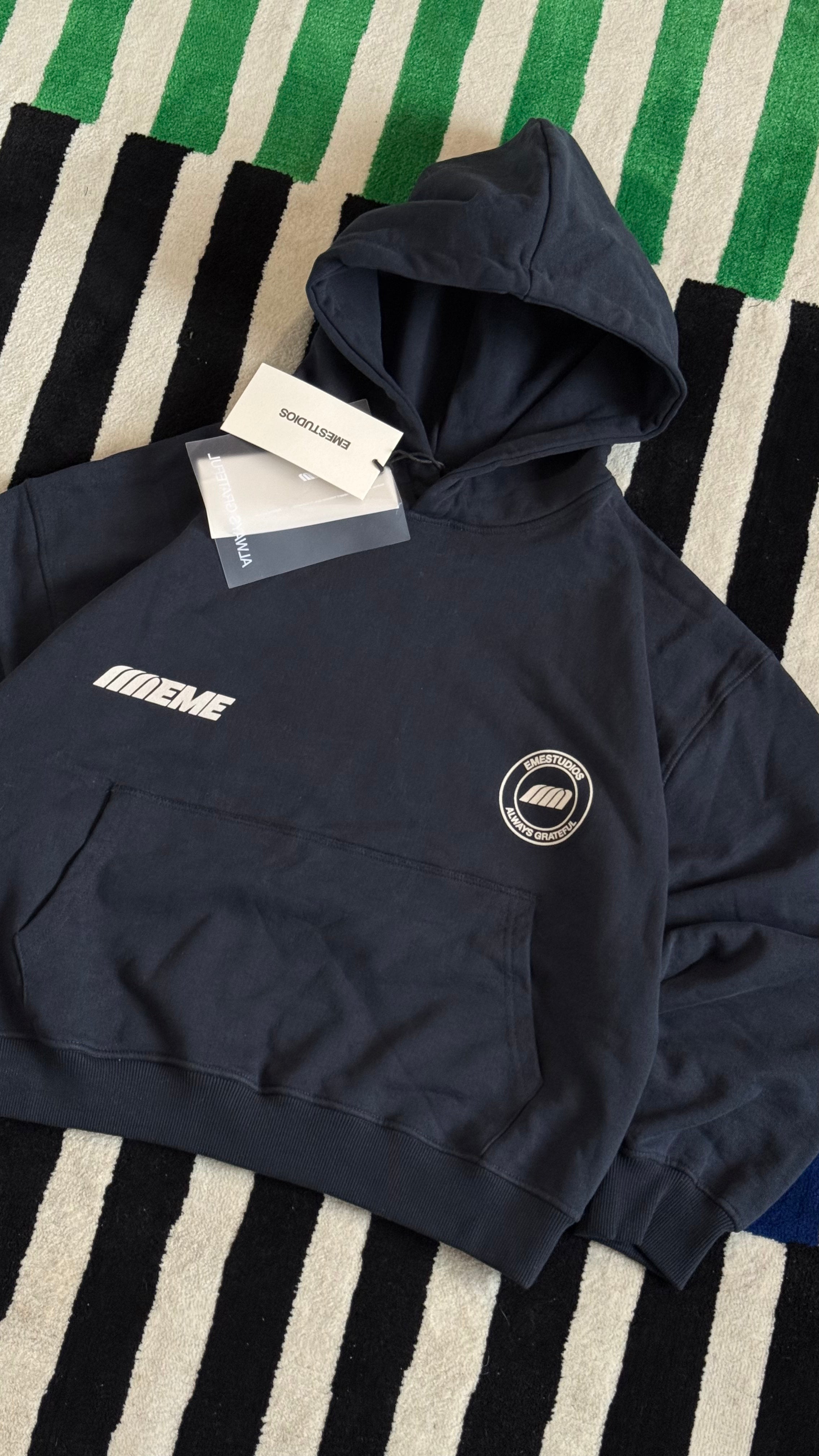 Eme Studios Always Grateful Navy Oversized Hoodie