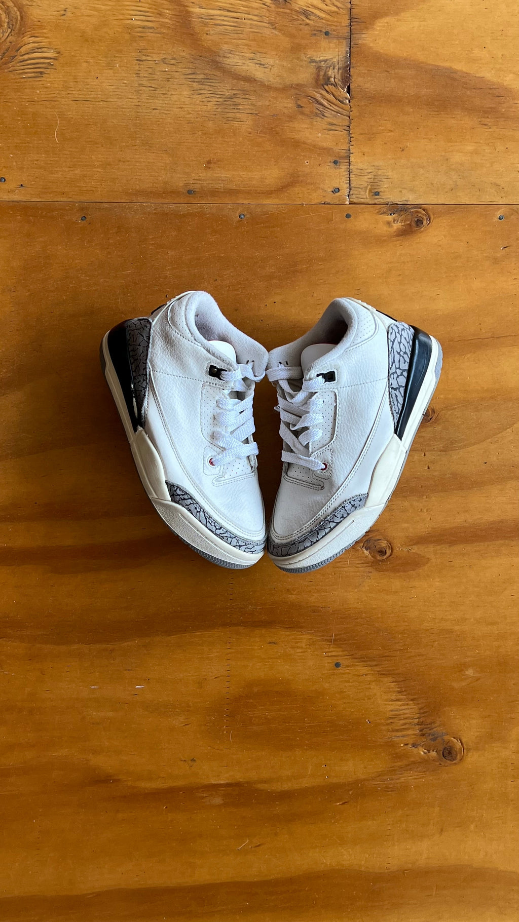 Air Jordan 3 white cement niño