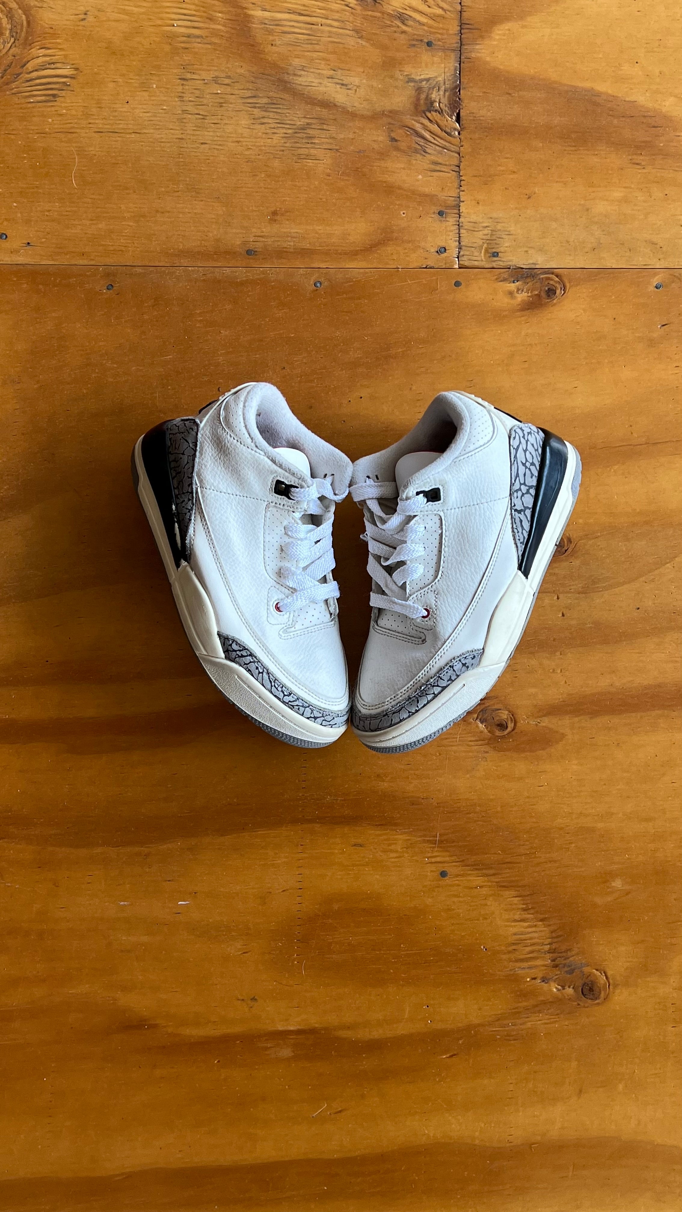Air Jordan 3 white cement niño