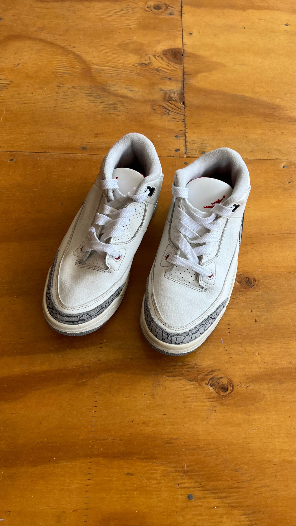 Air Jordan 3 white cement niño