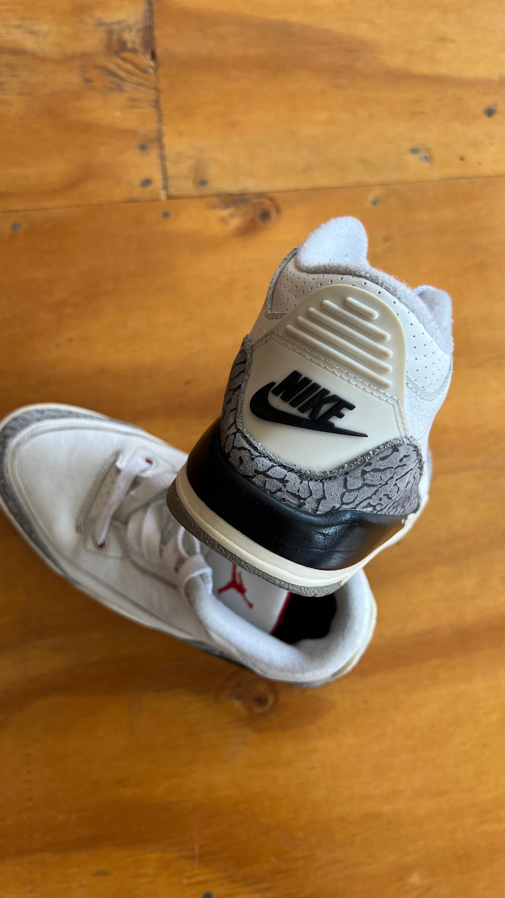 Air Jordan 3 white cement niño