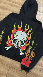 Ed Hardy Flames Skull Black Hoodie Full Zip