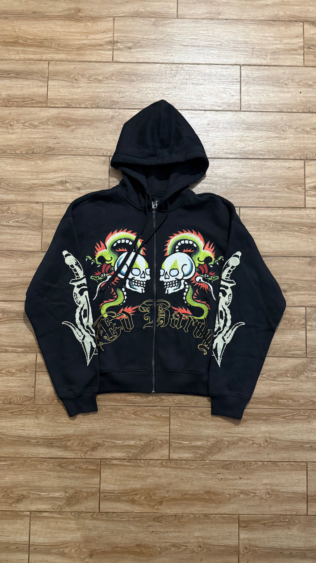 Ed Hardy Snake Skull Black Full Zip