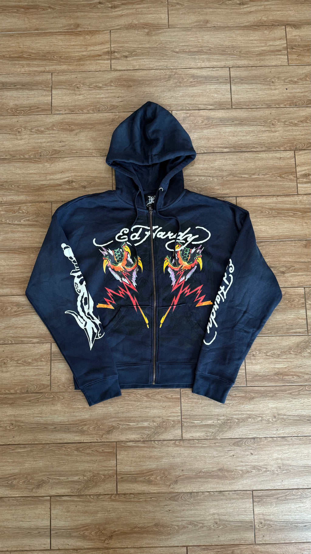 Ed Hardy Dragons Sunfade Navy Full Zip
