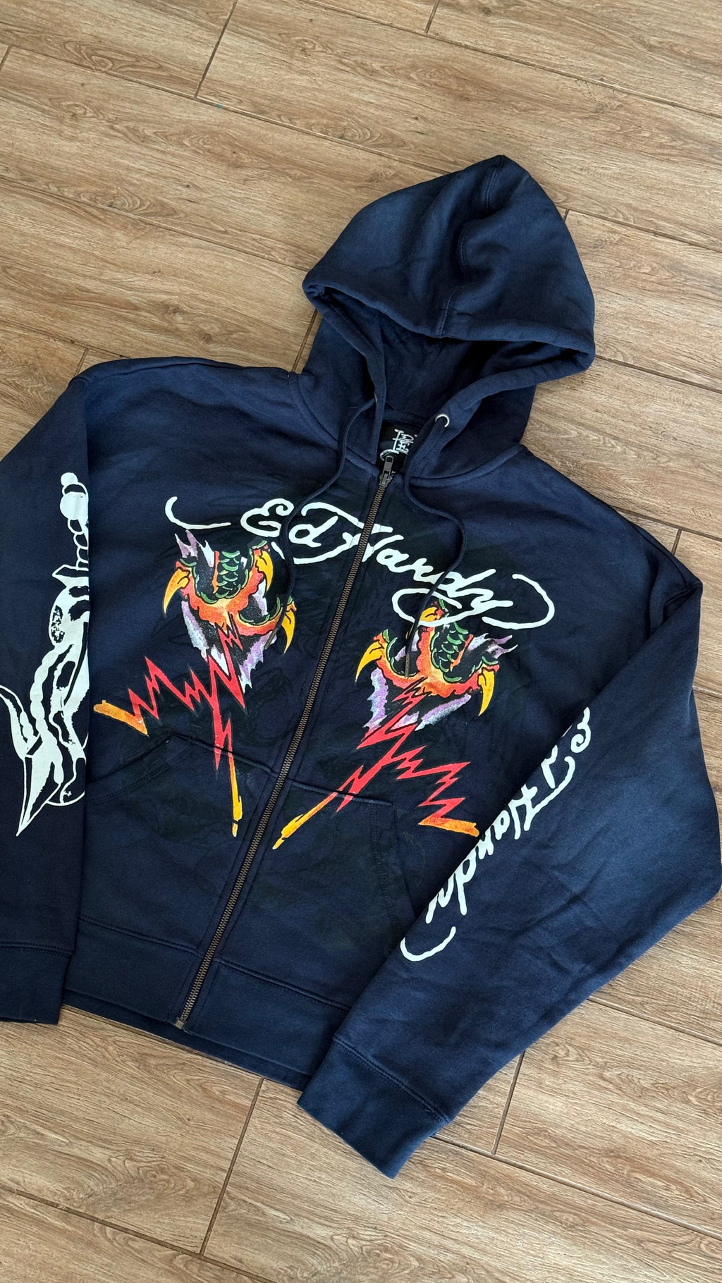 Ed Hardy Dragons Sunfade Navy Full Zip