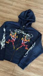 Ed Hardy Dragons Sunfade Navy Full Zip