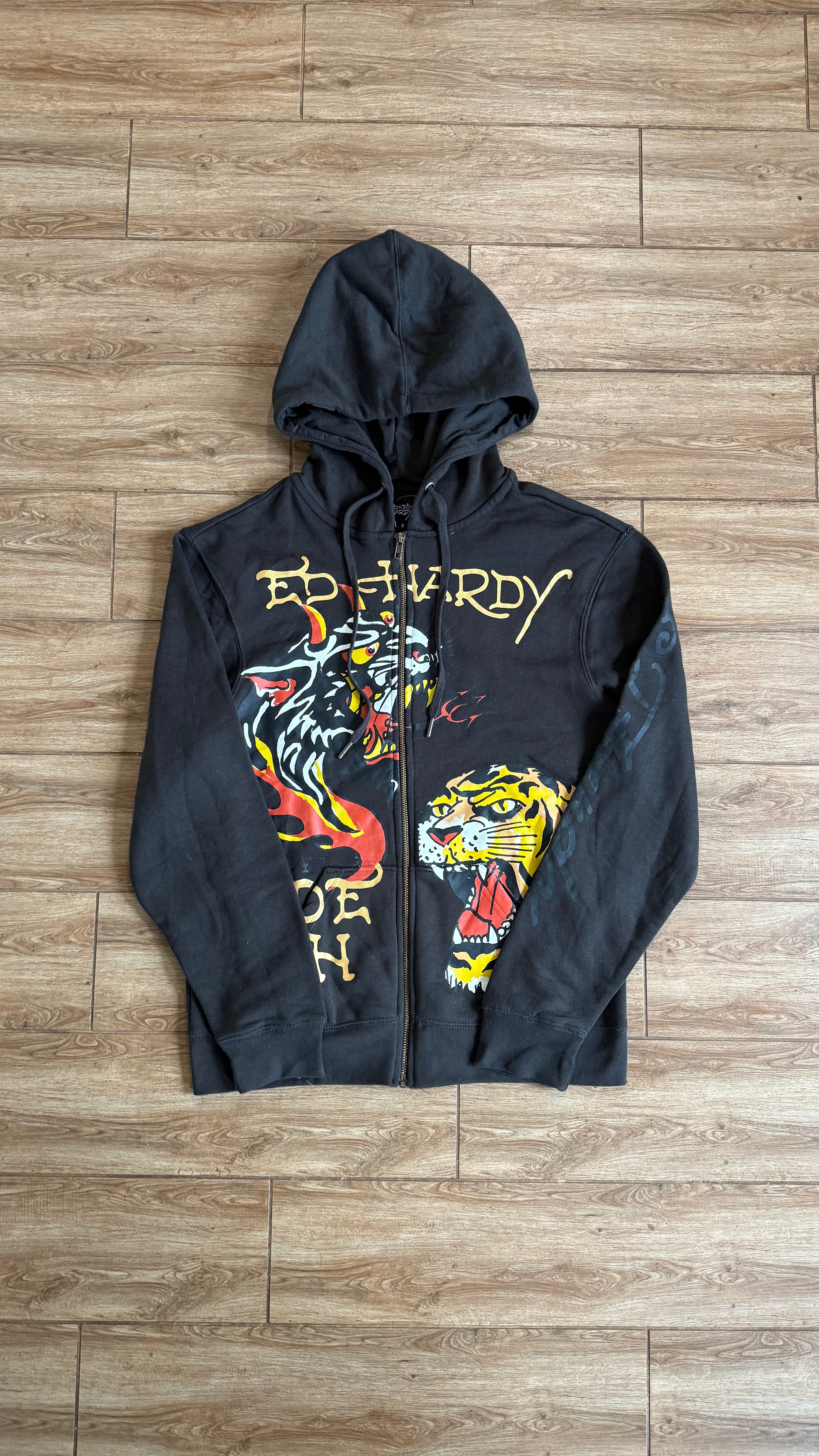 Ed Hardy Tigers Graphic Hoodie Full Zip