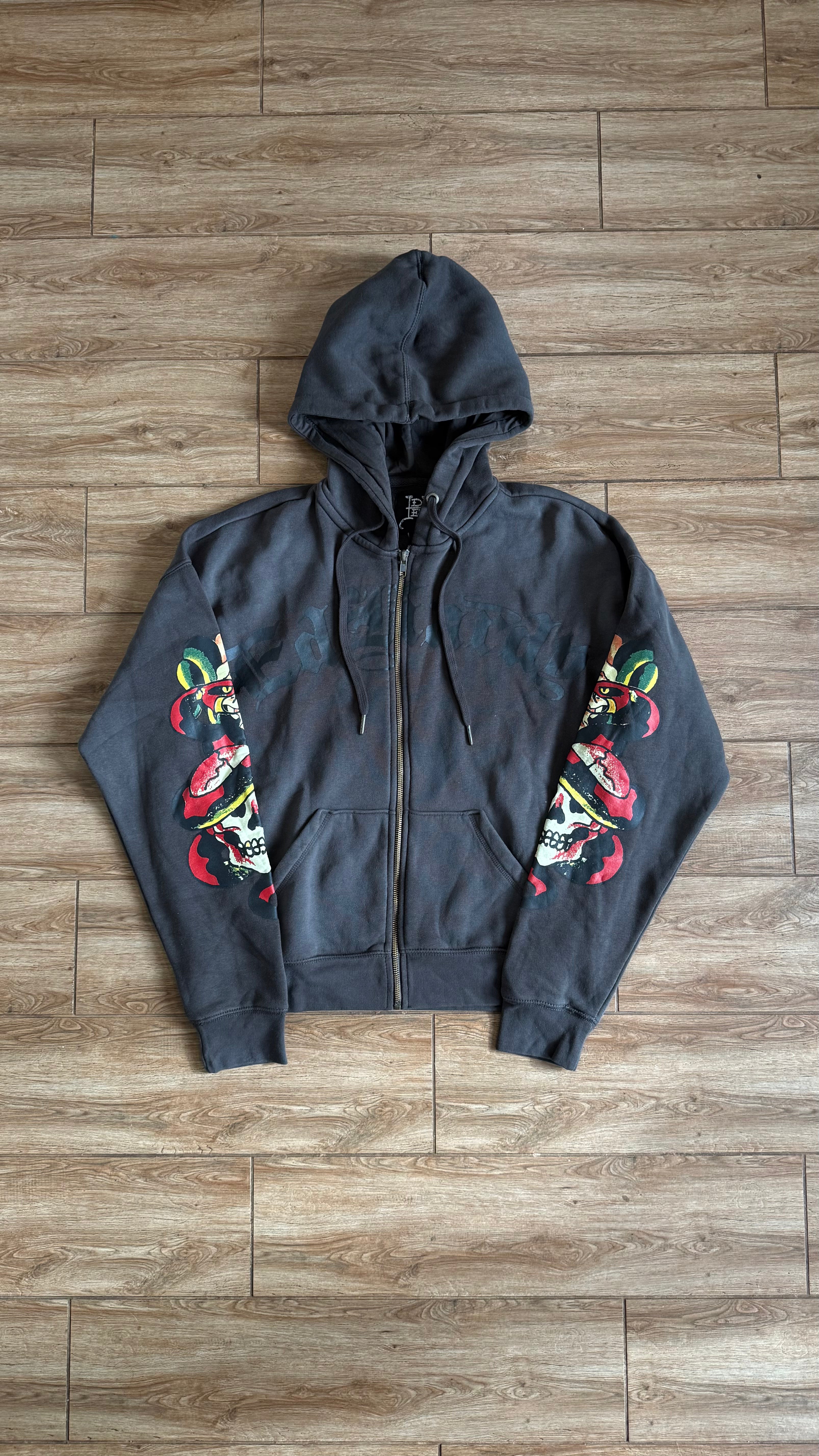 Ed Hardy Sunfade Grey Hoodie Full Zip