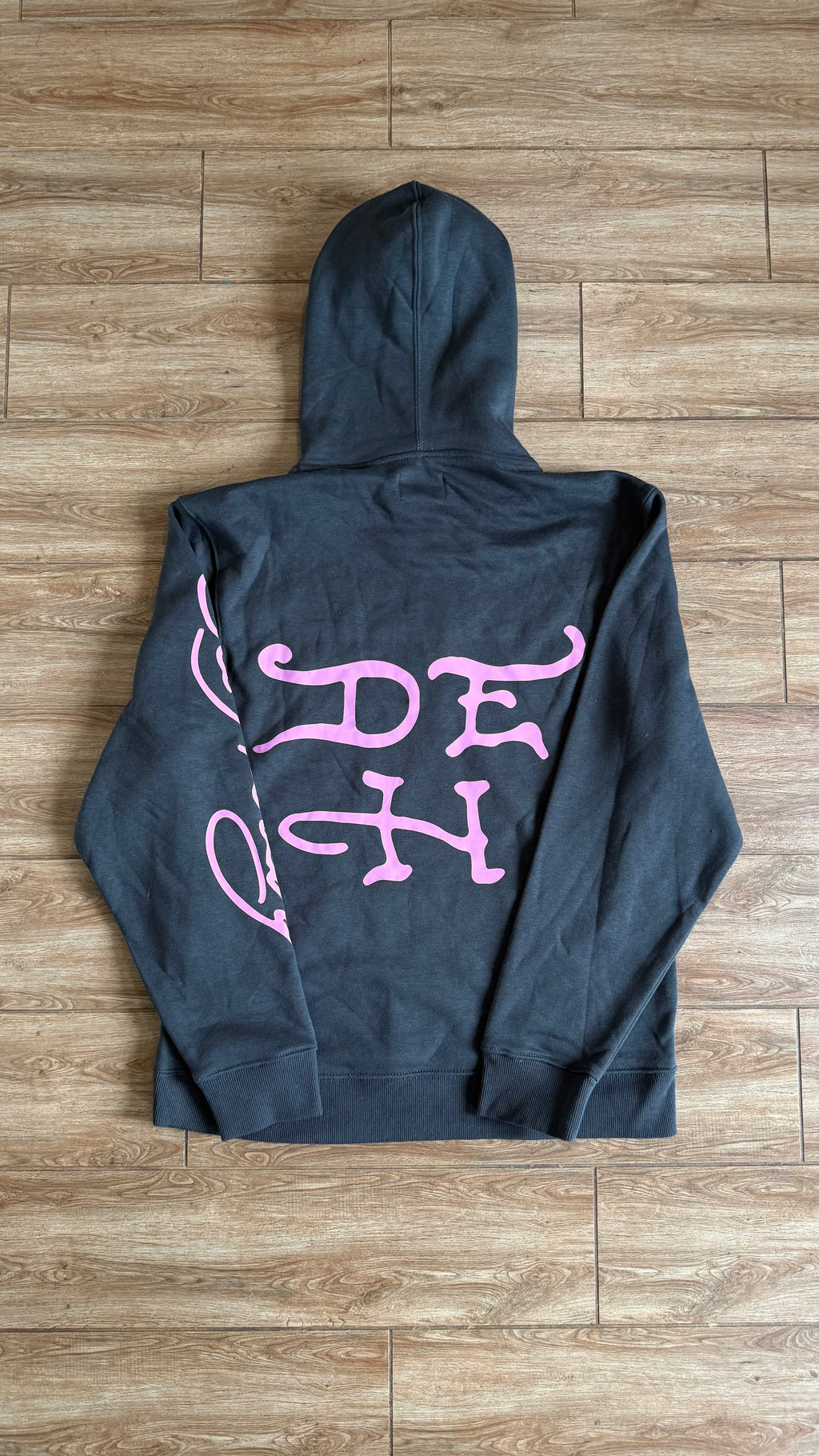 Ed Hardy Flower Skull Graphic Dark Grey Hoodie