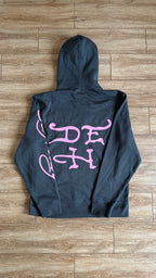 Ed Hardy Flower Skull Graphic Dark Grey Hoodie