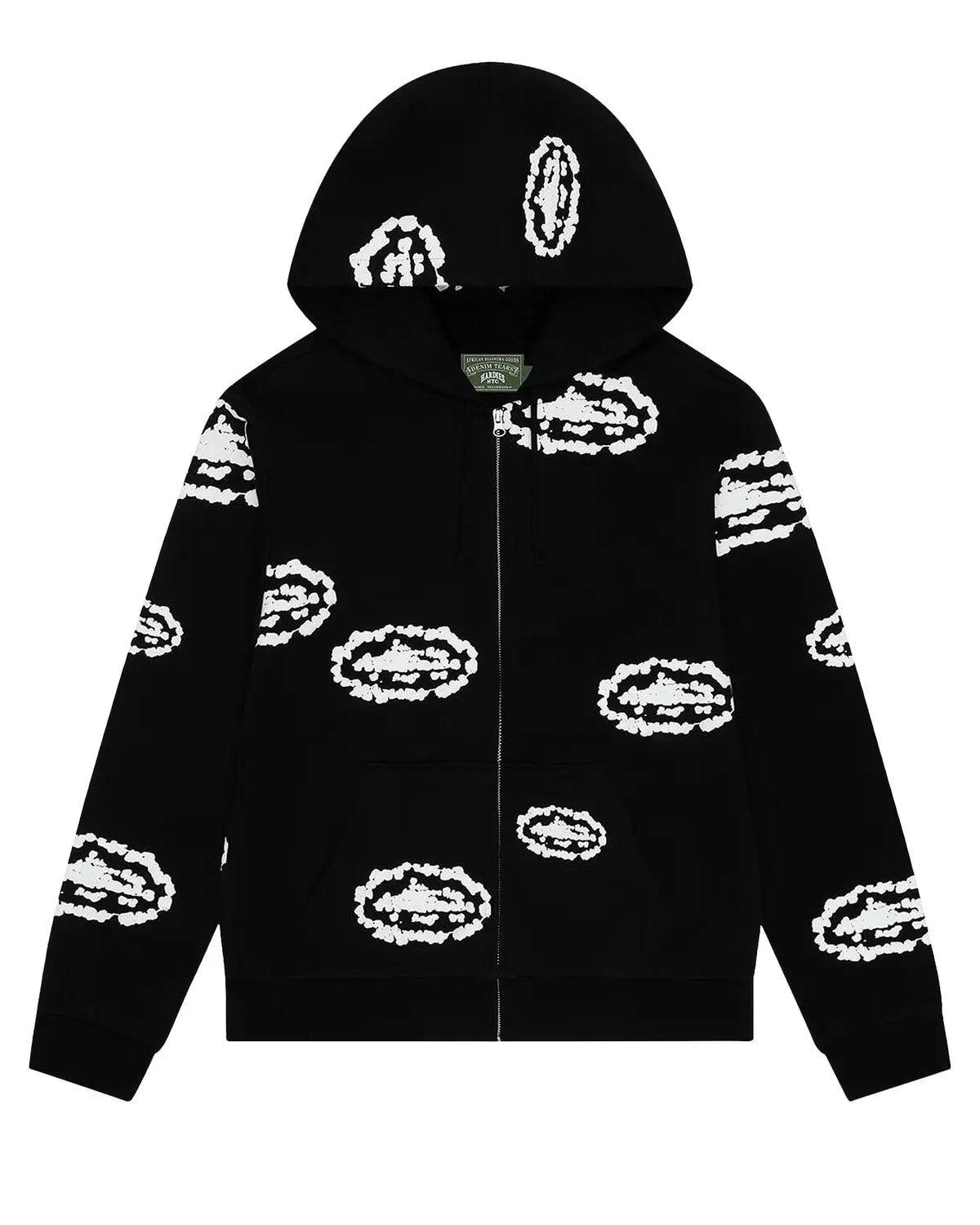Denim Tears x Corteiz Island Wreath Zip Hoodie Black