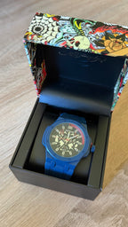 Ed Hardy Blue Camo Chronograph Silicone Watch
