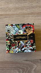 Ed Hardy Gold Chronograph Black Rubber Watch