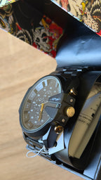 Ed Hardy Black Gold Chronograph Silicone Watch