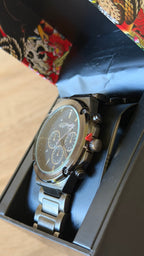 Ed Hardy Gunmetal Chronograph Steel Bracelet Watch