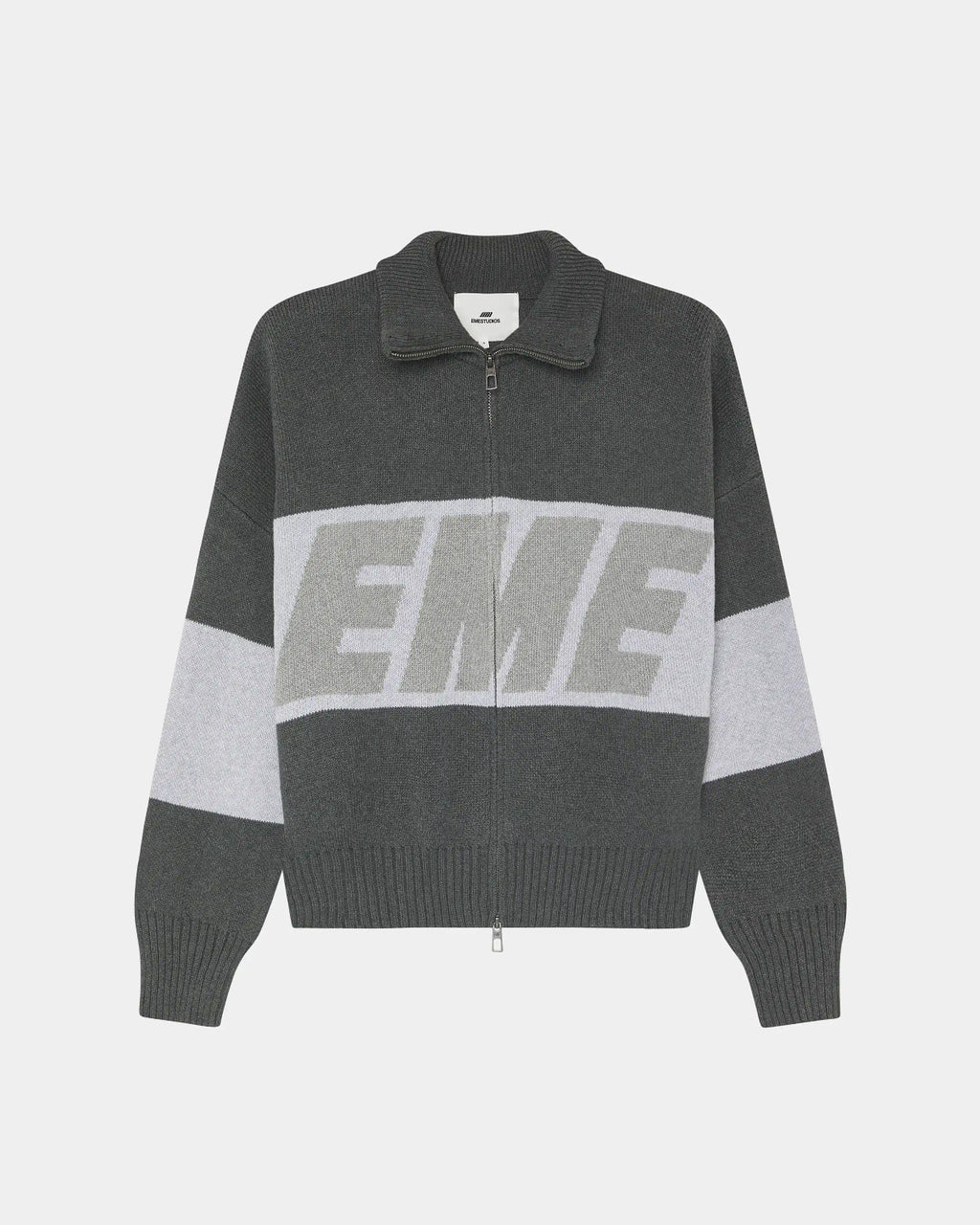 Eme Studios Thrill Grandpa Grey Zipper Knit