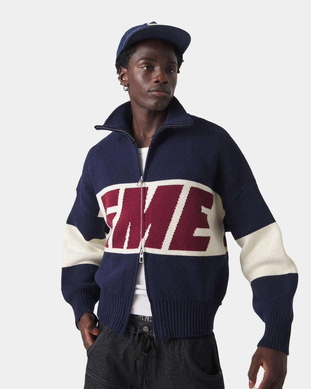 Eme Studios Thrill Navy Zipper Knit