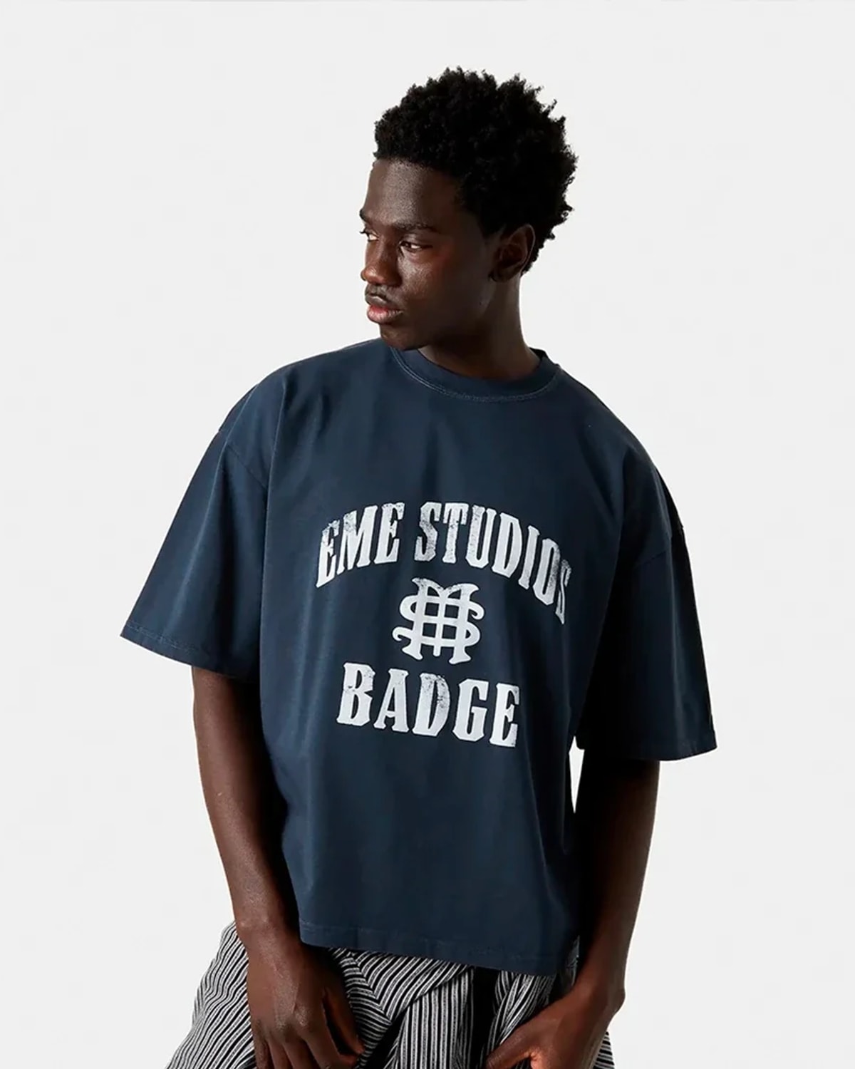 Eme Studios Badge Navy Oversized Tee